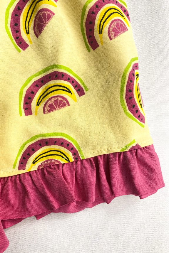 13 pijama feminino infantil frutas amarelo bela notte