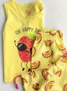 15 pijama feminino infantil frutas amarelo bela notte