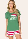 01 pijama feminino maga curta merry christmas bela notte