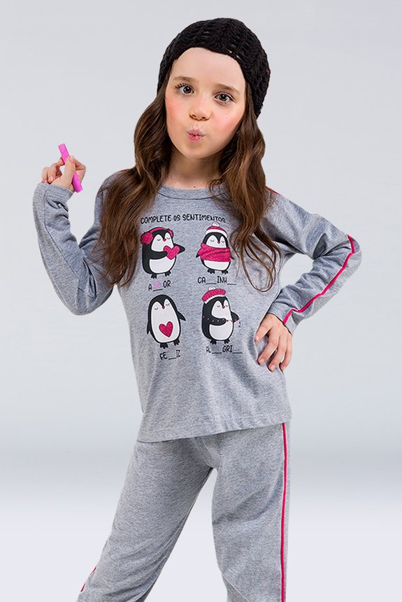 03 pijama infantil feminino complete bela notte