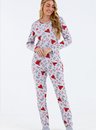 07 pijama feminino adulto manga longa bela notte mescla vermelho