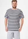 01 pijama masculino adiulto plus size bela notte mescla listrado