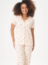 02 pijama feminino americano capri coracoes bege bela notte