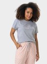 02 pijama feminino adulto curto com calca quadriculado bela notte
