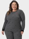 02 pijama feminino plus size longo ribana luar bela notte