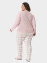 01 pijama feminino plus size manga longa xadrez bela notte