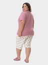 01 pijama feminino plus size mc capri floral bela notte