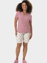 03 pijama feminino adulto bermuda floral bela notte