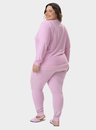 01 pijama feminino plus size longo listrado bela notte rosa