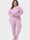 03 pijama feminino plus size longo listrado bela notte rosa