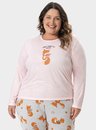03 pijama feminino plus size longo raposa bela notte