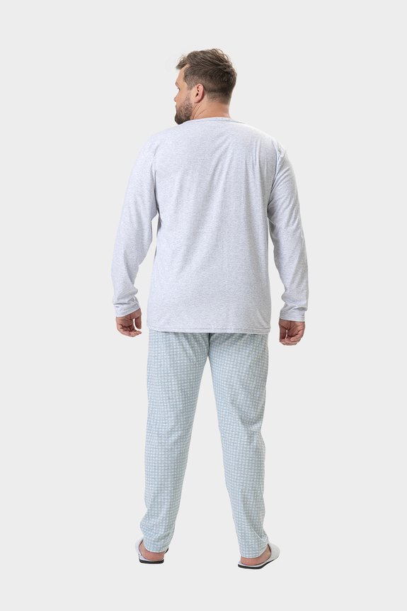 03 pijama masculino plus size manga longa donuts bela notte