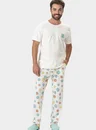01 pijama masculino adulto manga curta com calca sorriso bela notte