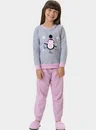 01 pijama feminino infantil manga longa pinguim bela notte
