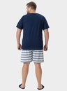 03 pijama masculino plus size manga curta listrado bela notte