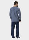 02 pijama masculino adulto manga longa moletinho bela notte mescla marinho