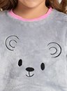 02 pijama infantil feminino fleece bela notte cinza