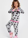 03 pijama infantil feminino fleece bela notte cinza coracao