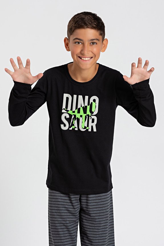 02 pijama juvenil sortido bela notte preto