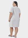 03 camisola manga curta feminino plus size listrado bela notte