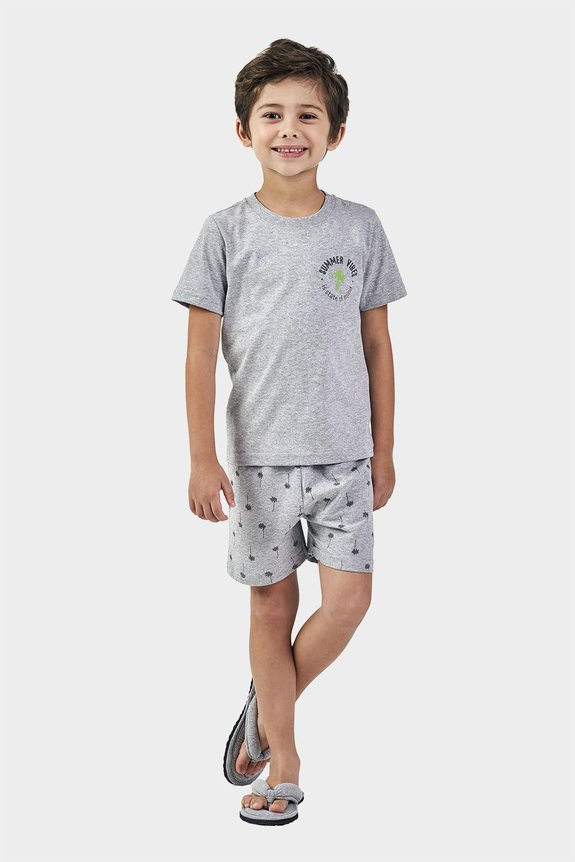 02 pijama masculino infantil manga curta coqueiros bela notte