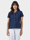 Pijama com Abertura Capri Feminino Adulto Azulejo - Bela Notte