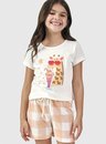 Pijama Feminino Infantil Manga Curta Girafa - Bela Notte