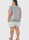06 pijama com shorts plus size feminino adulto algas bela notte