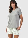 Pijama com Shorts Feminino Adulto Algas - Bela Notte