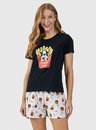 05 pijama feminino adulto manga curta batata frita bela notte