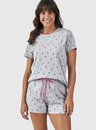 Pijama Feminino Adulto Manga Curta Coqueiros - Bela Notte