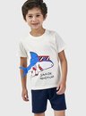 Pijama Masculino Infantil Manga Curta Tubarão - Bela Notte