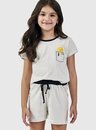 Pijama Feminino Infantil Manga Curta Sol Listrado - Bela Notte