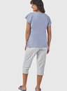 06 pijama com capri feminino adulto listrado bela notte