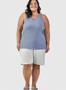 06 pijama regata c bermudoll feminino plus size listrado bela notte