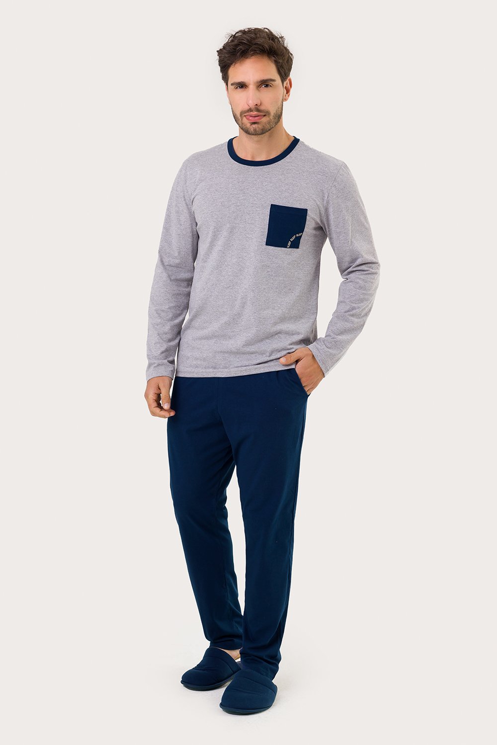 Pijama Adulto Masculino Manga Longa Sleep