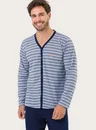 Pijama Adulto Masculino ML com Abertura Listrado