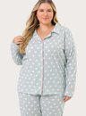 Pijama Adulto Feminino Americano Longo Stars