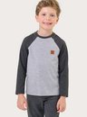 Pijama Infantil Juvenil Masculino Manga Raglã Mescla