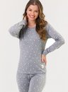 Pijama Adulto Feminino Manga Longa Mini Heart