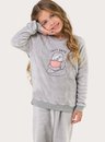 Pijama Infantil Juvenil Feminino Manga Longa Preguiça
