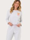 Pijama Adulto Feminino Manga Longa Fio Tinto 