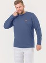 Pijama Plus Size Masculino Manga Longa Fio Tinto Bear