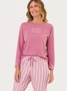 Pijama Adulto Feminino Manga Longa Fio Tinto Rosê