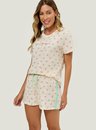 Pijama Adulto Feminino Short Doll Manga Curta