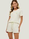 Pijama Adulto Feminino Short Doll Manga Curta Noite Feliz