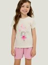 Pijama Infantil Juvenil Feminino Short Doll Manga Curta Bailarina