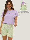 Pijama Adulto Feminino Short Doll Manga Curta Relaxar