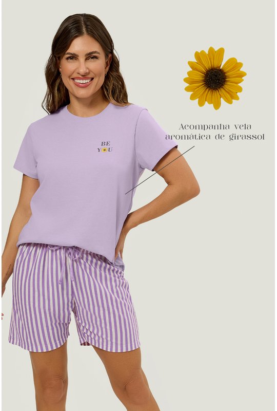 01 pijama adulto feminino short doll manga curta essencia comfy