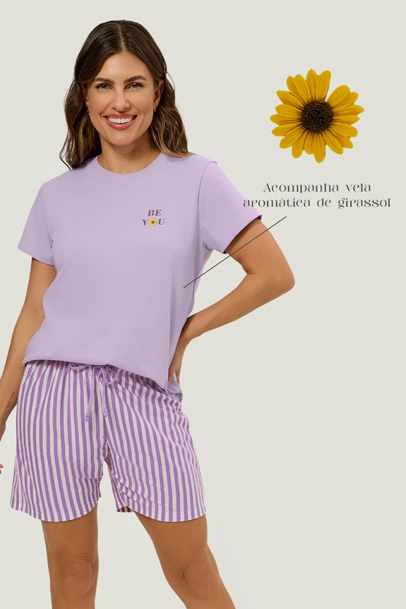 01 pijama adulto feminino short doll manga curta essencia comfy
